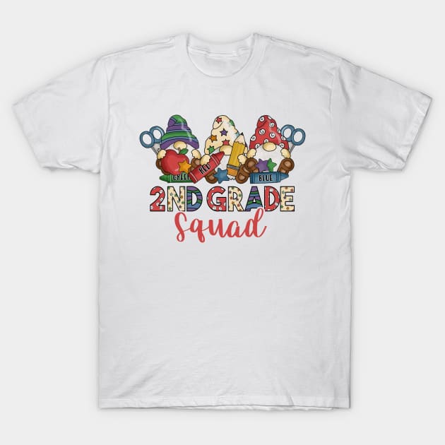 Cute Gnomes Funny 2nd Grade Squad Back To School Teacher Gift T-Shirt by luxembourgertreatable